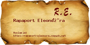 Rapaport Eleonóra névjegykártya